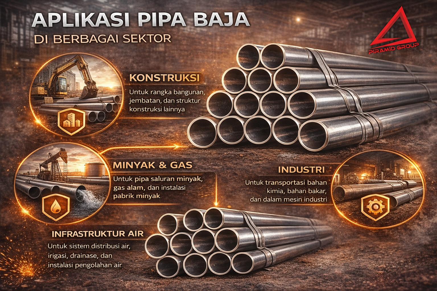 Aplikasi Pipa Baja di Berbagai Sektor. pipabaja.com