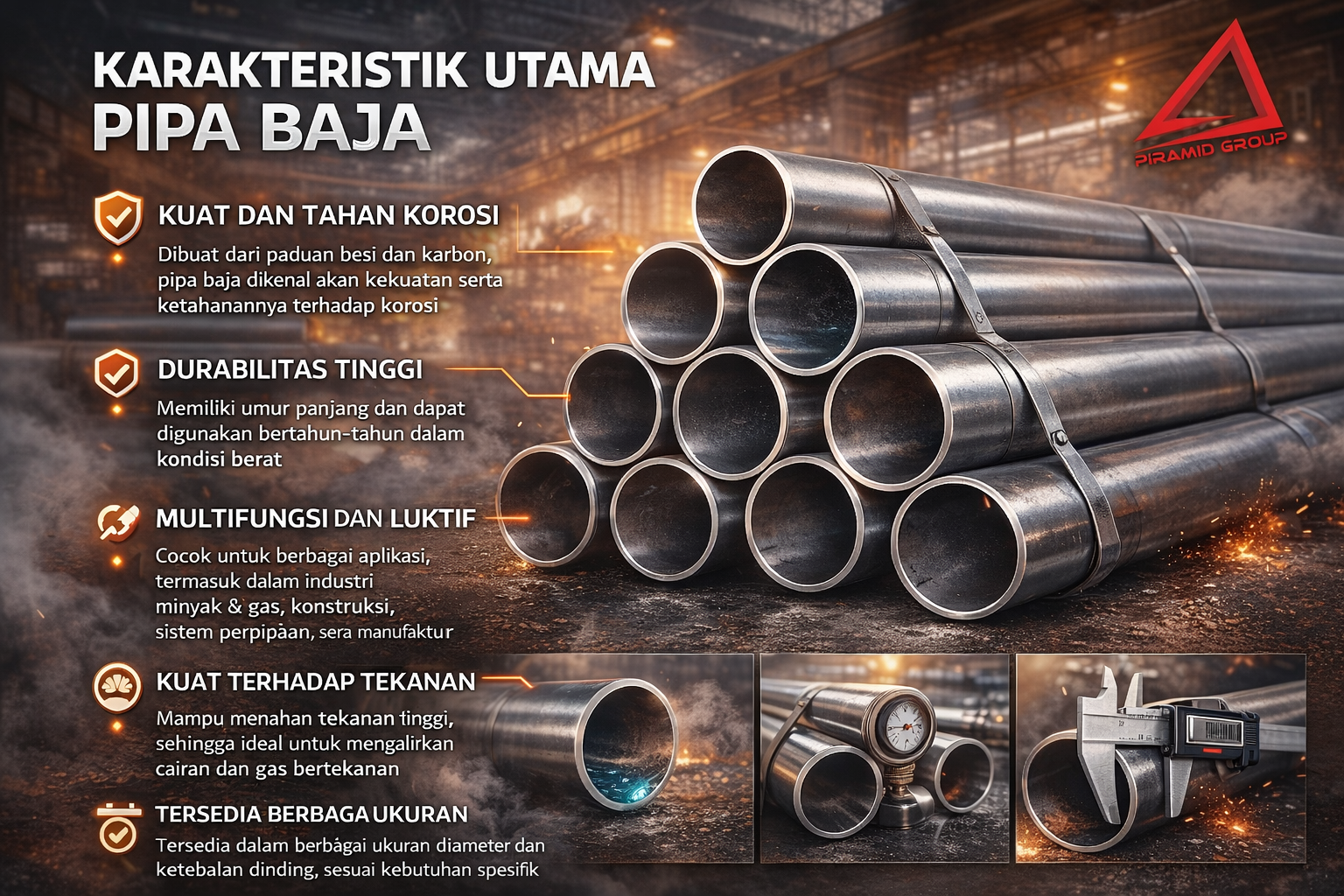 Karakteristik Utama Pipa Baja. pipabaja.com