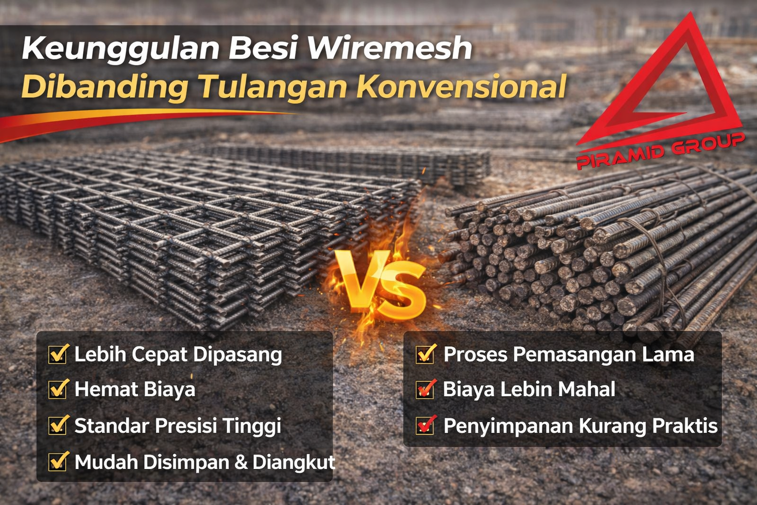 Keunggulan Besi Wiremesh Dibanding Tulangan Konvensional yang keren. pipabaja.com Keunggulan Besi Wiremesh Dibanding Tulangan Konvensional yang keren. pipabaja.com