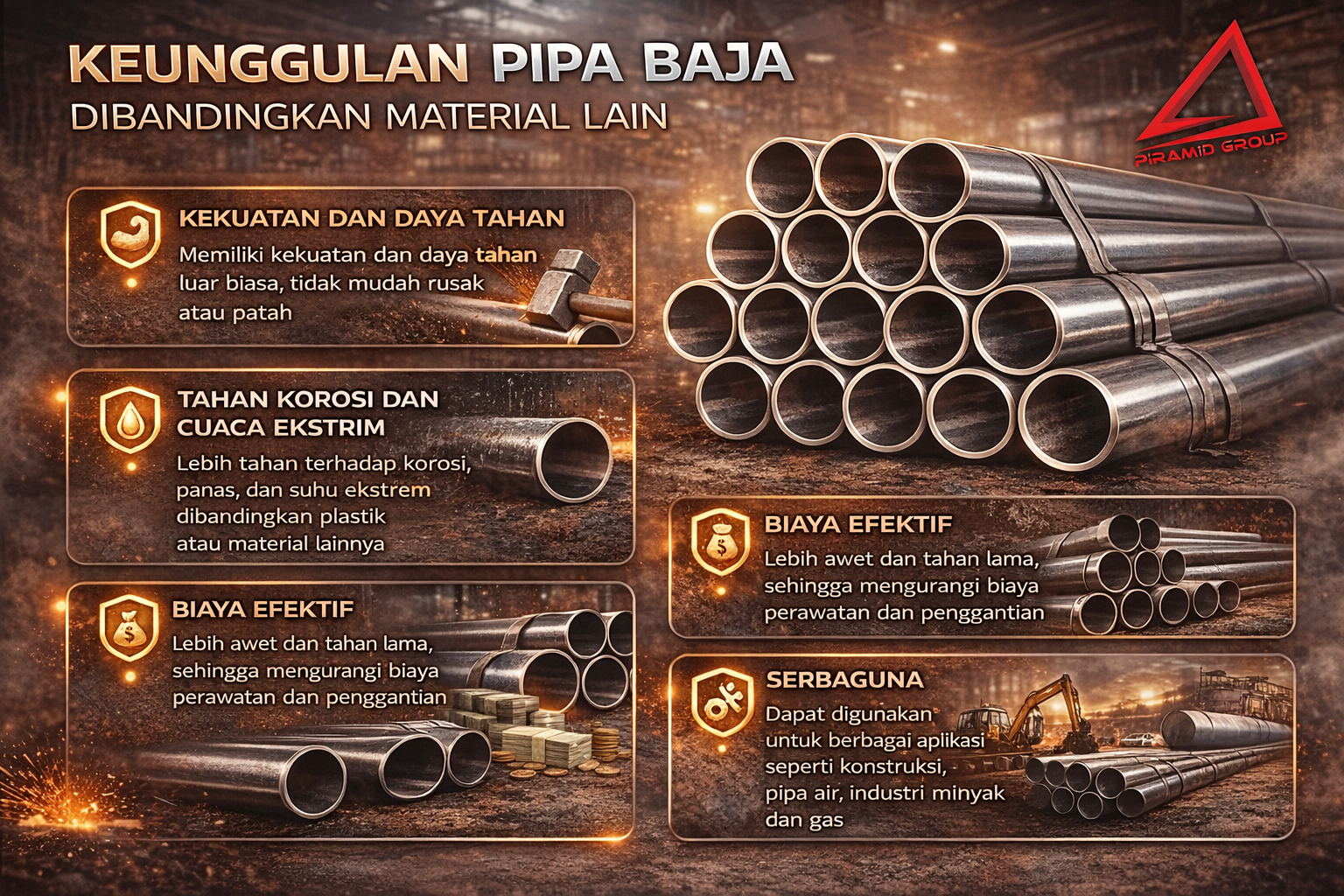 Keunggulan Pipa Baja Dibandingkan Material Lain.pipabaja.com