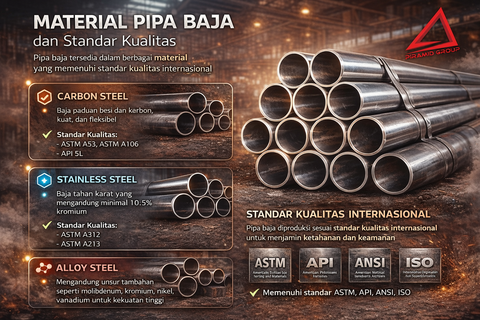 Material Pipa Baja dan Standar Kualitas.pipabaja.com