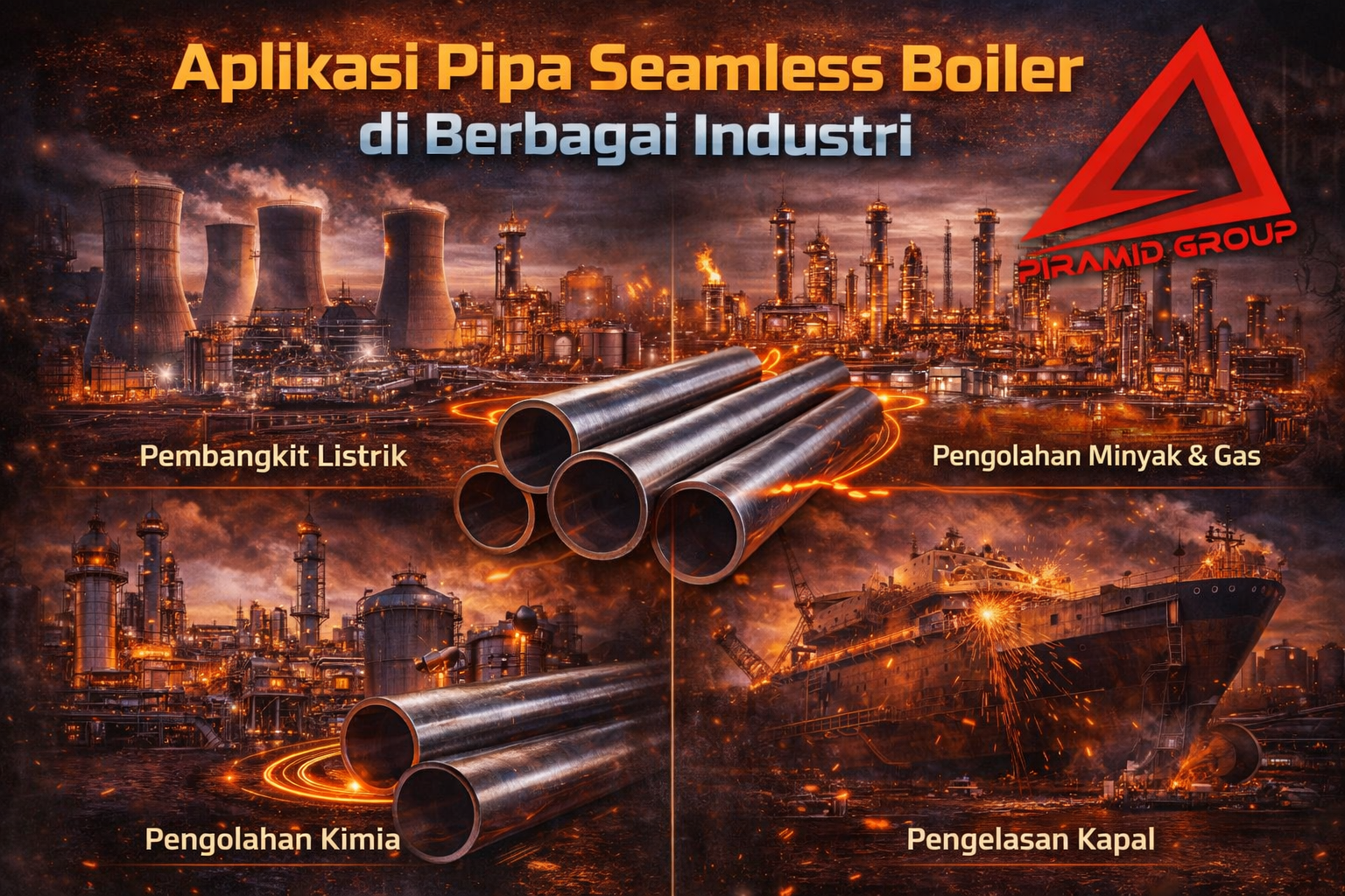 Aplikasi Pipa Seamless Boiler di Berbagai Industri. PT. PIRAMID CAHAYA ABADI Aplikasi Pipa Seamless Boiler di Berbagai Industri. PT. PIRAMID CAHAYA ABADI