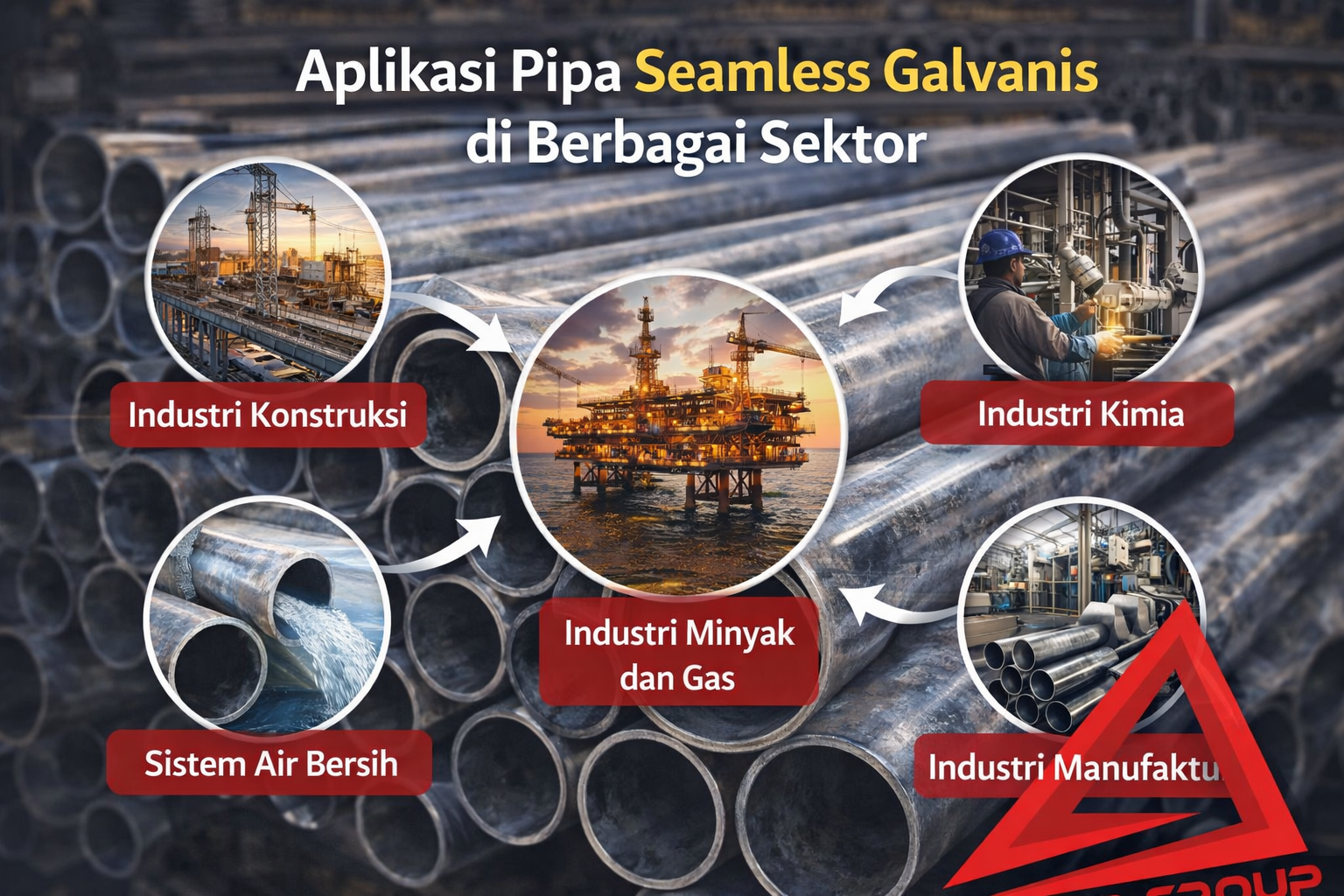 Aplikasi Pipa Seamless Galvanis di Berbagai Sektor. PT. PIRAMID CAHAYA ABADI Aplikasi Pipa Seamless Galvanis di Berbagai Sektor. PT. PIRAMID CAHAYA ABADI