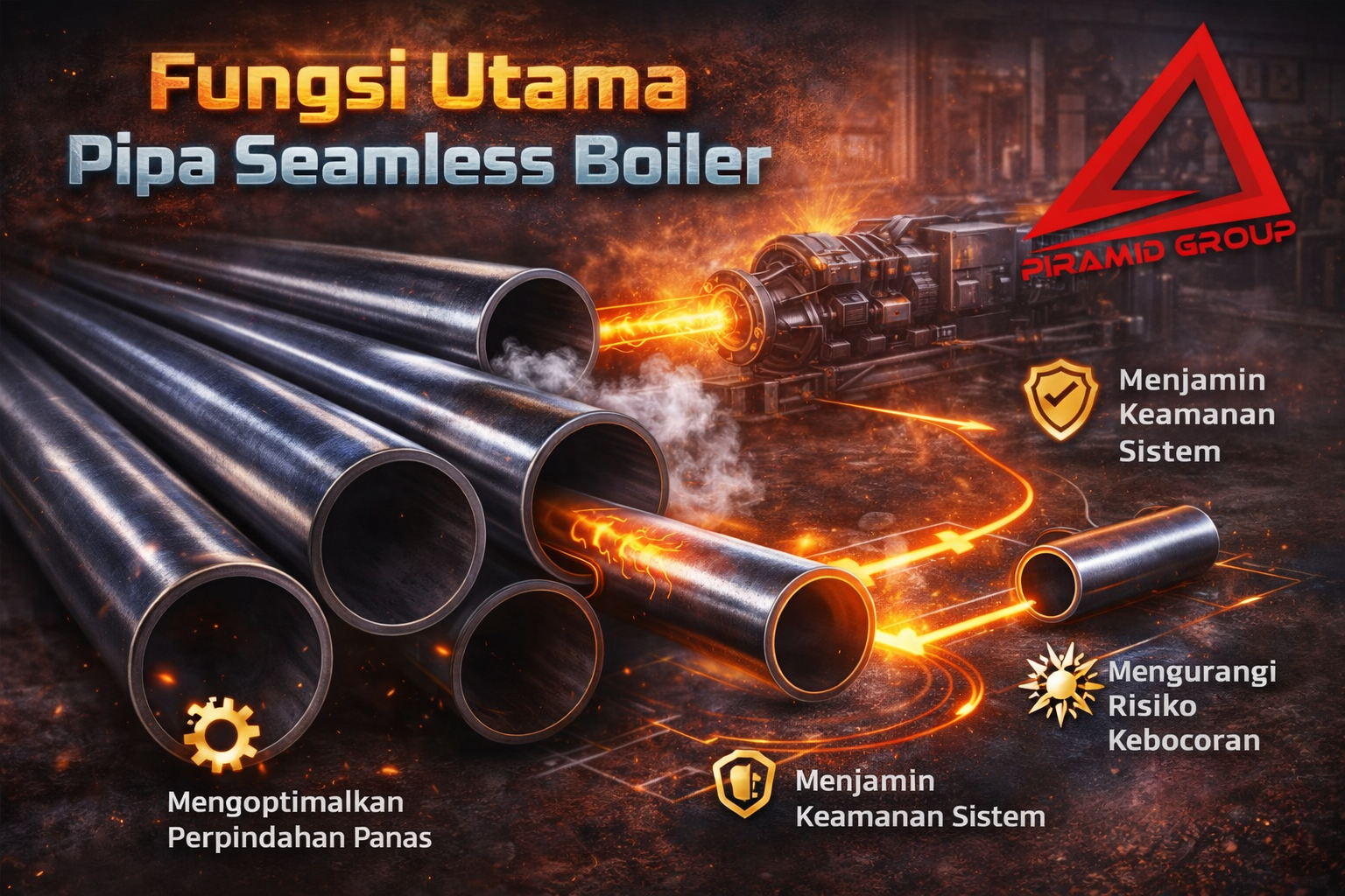 Fungsi Utama Pipa Seamless Boiler. PT. PIRAMID CAHAYA ABADI Fungsi Utama Pipa Seamless Boiler. PT. PIRAMID CAHAYA ABADI