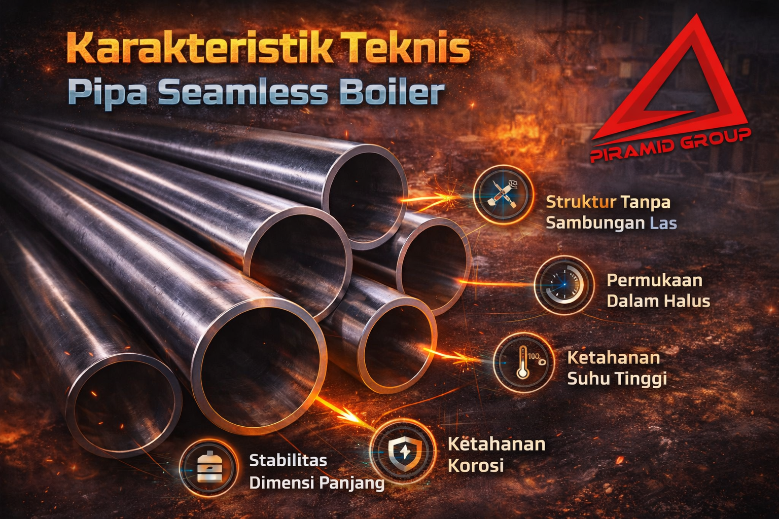 Karakteristik Teknis Pipa Seamless Boiler. PT. PIRAMID CAHAYA ABADI Karakteristik Teknis Pipa Seamless Boiler. PT. PIRAMID CAHAYA ABADI