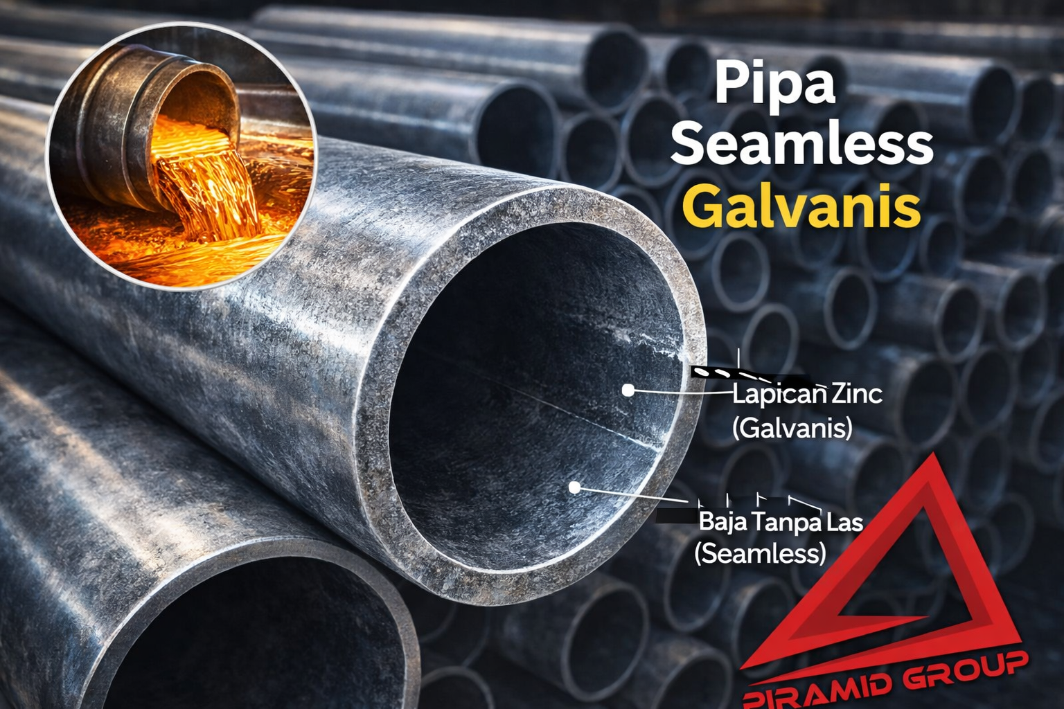 Pengertian Pipa Seamless Galvanis. PT. PIRAMID CAHAYA ABADI Pengertian Pipa Seamless Galvanis. PT. PIRAMID CAHAYA ABADI